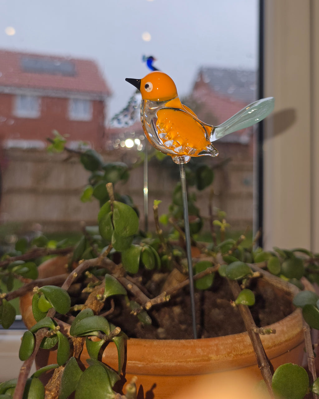 Handcrafted Glass Bird Decor