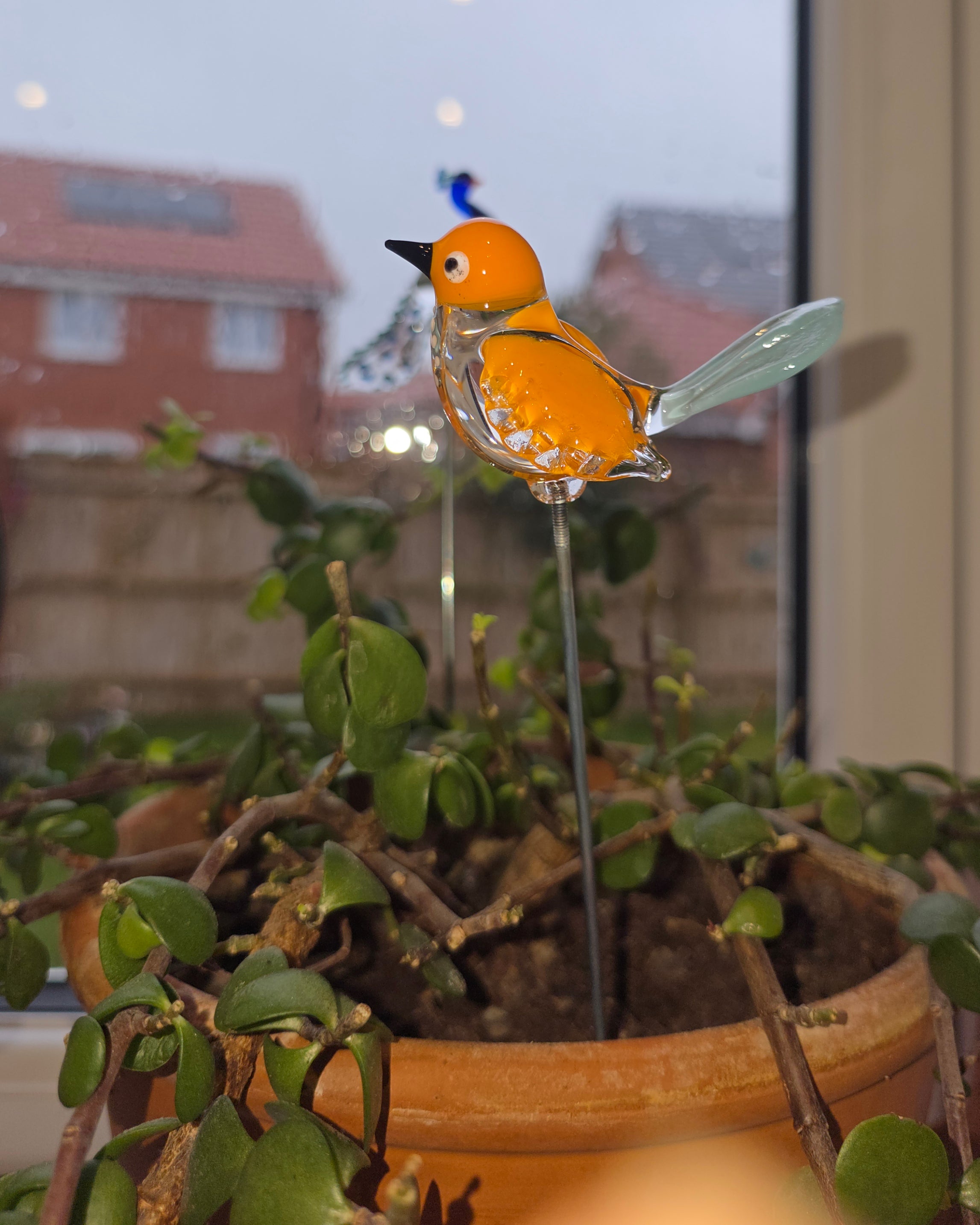 Handcrafted Glass Bird Decor