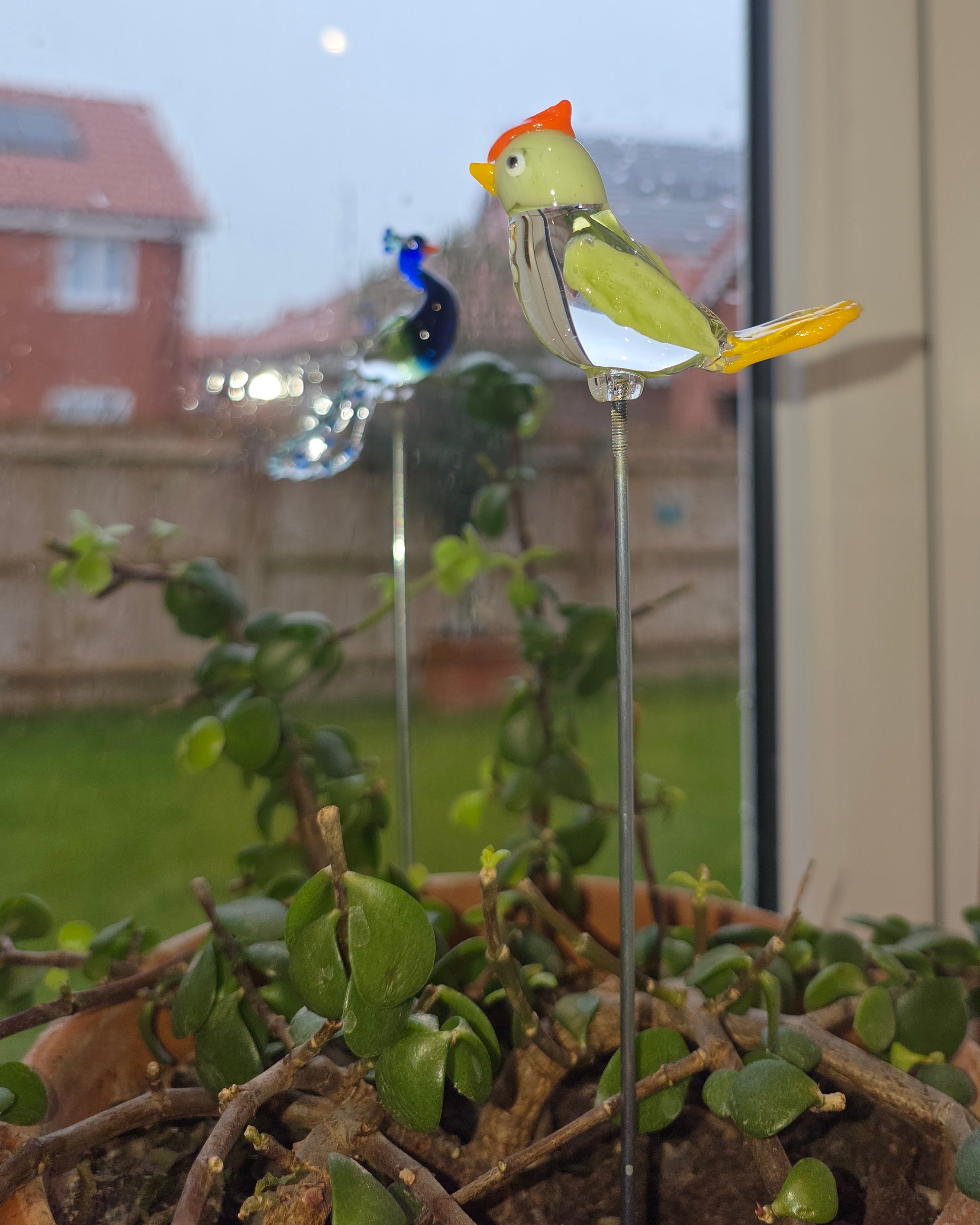 Handcrafted Glass Bird Decor