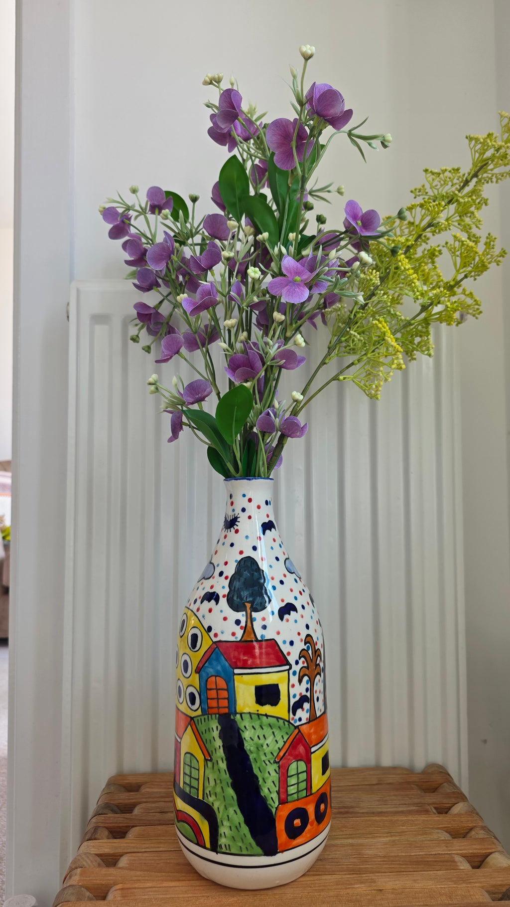 Handcrafted Colourful Patterned Ceramic Vase | Medium Size