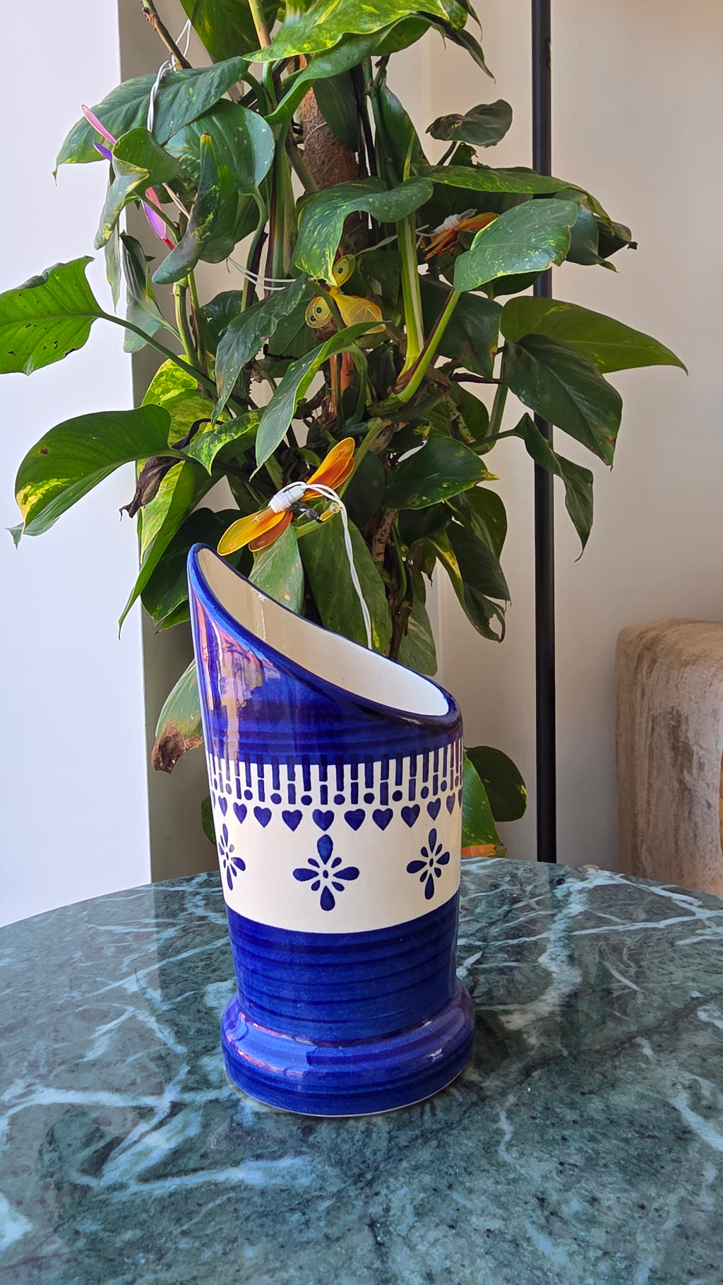 Handcrafted Patterned Ceramic Tissue Holder