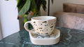 Handcrafted Patterned Ceramic Cup & Saucer Set