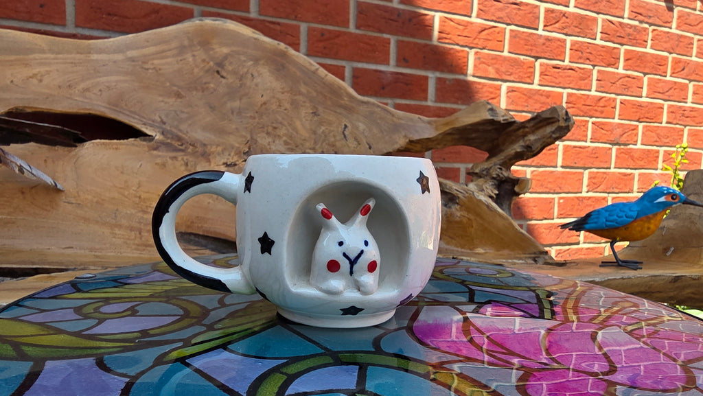 Handcrafted 3D Rabbit Ceramic Mug