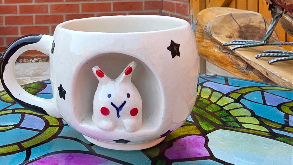 Handcrafted 3D Rabbit Ceramic Mug