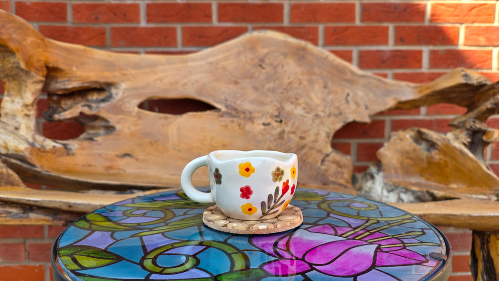 Handcrafted Colourful Floral Ceramic Cup