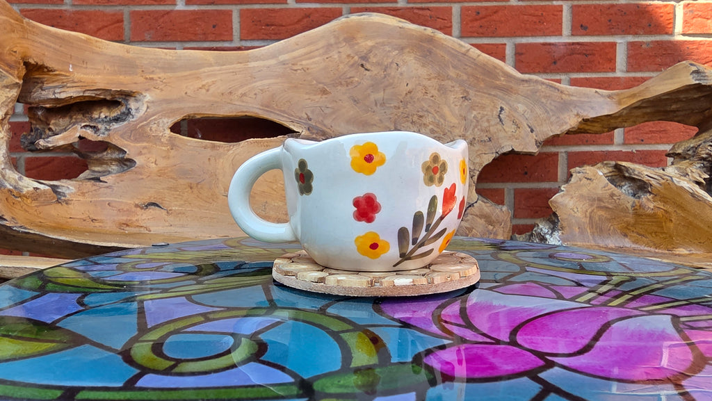 Handcrafted Colourful Floral Ceramic Cup