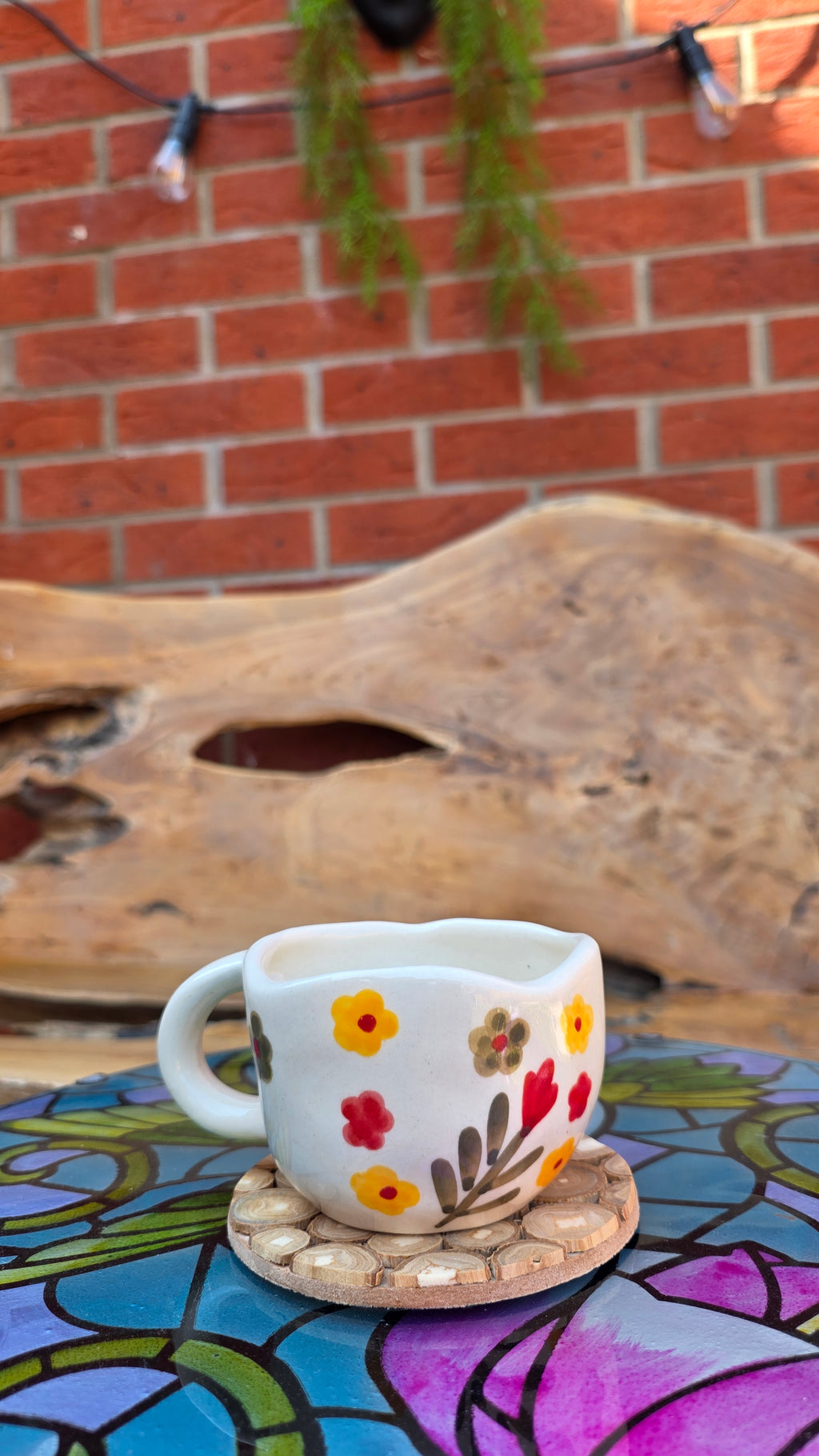 Handcrafted Colourful Floral Ceramic Cup