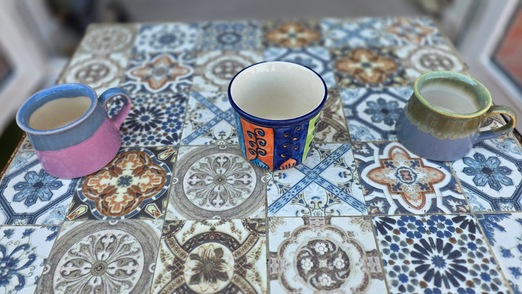 Handcrafted Colourful Patterned Ceramic Plant Pot – Small