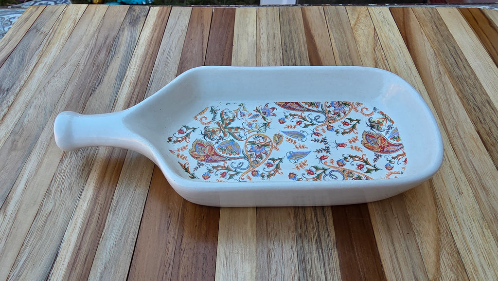 Handcrafted Patterned Ceramic Platter Set – 2 Piece