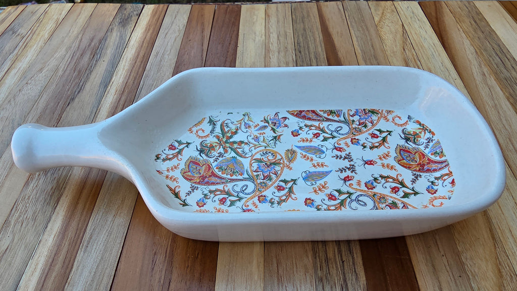 Handcrafted Patterned Ceramic Platter Set – 2 Piece