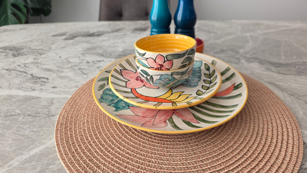 Handcrafted Colourful Ceramic Plate Set – 4 Piece