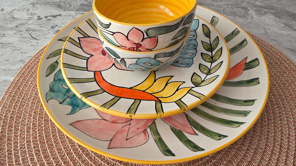 Handcrafted Colourful Ceramic Plate Set – 4 Piece