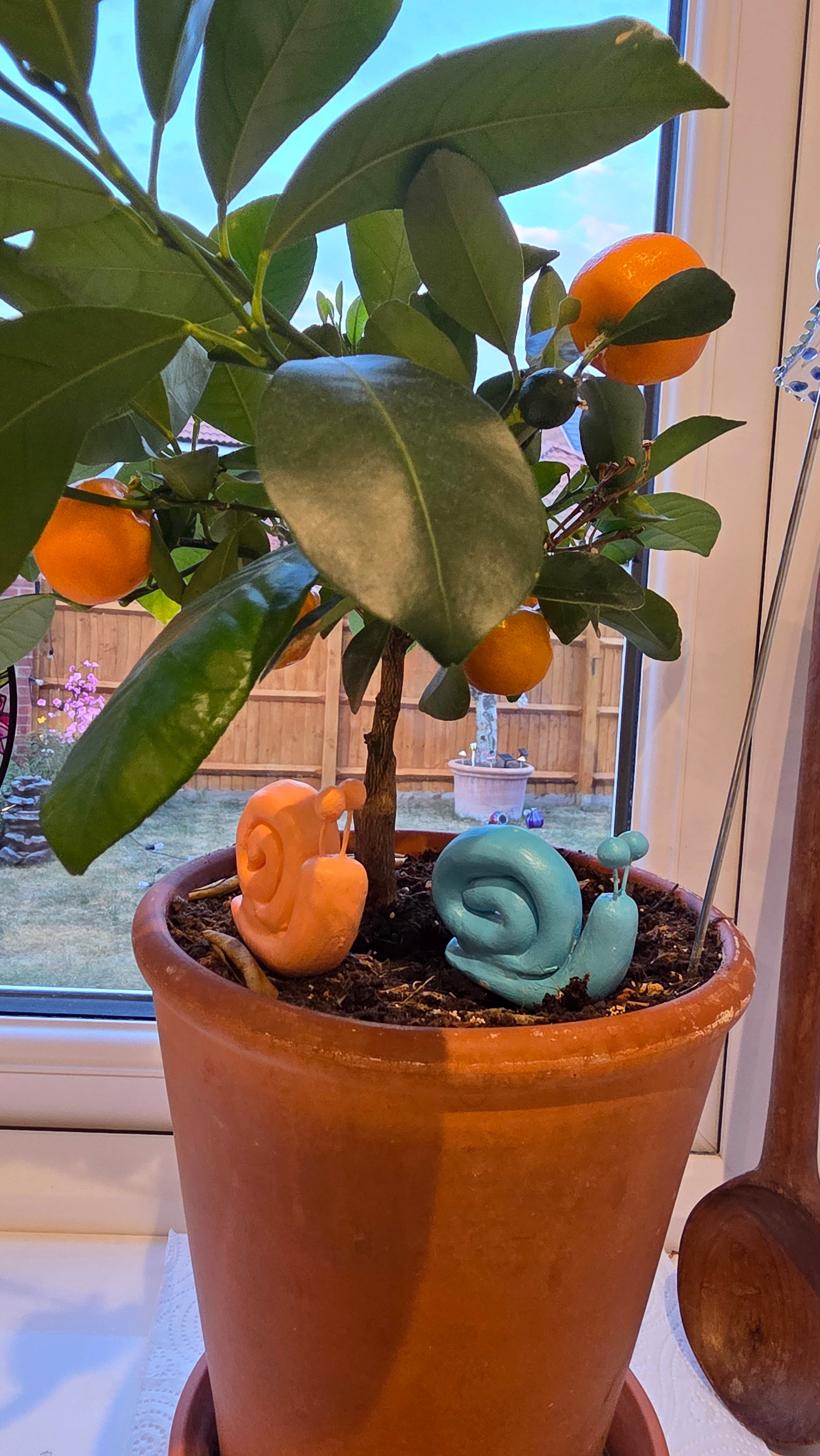 Handmade Pastel Snail Plant Decor – Set of 2