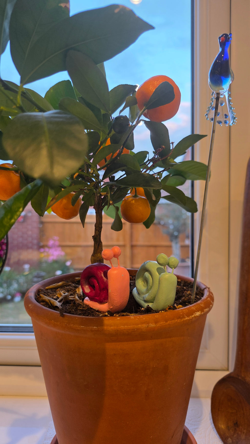 Handmade Pastel Snail Plant Decor – Set of 2