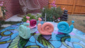 Handmade Pastel Snail Plant Decor – Set of 2