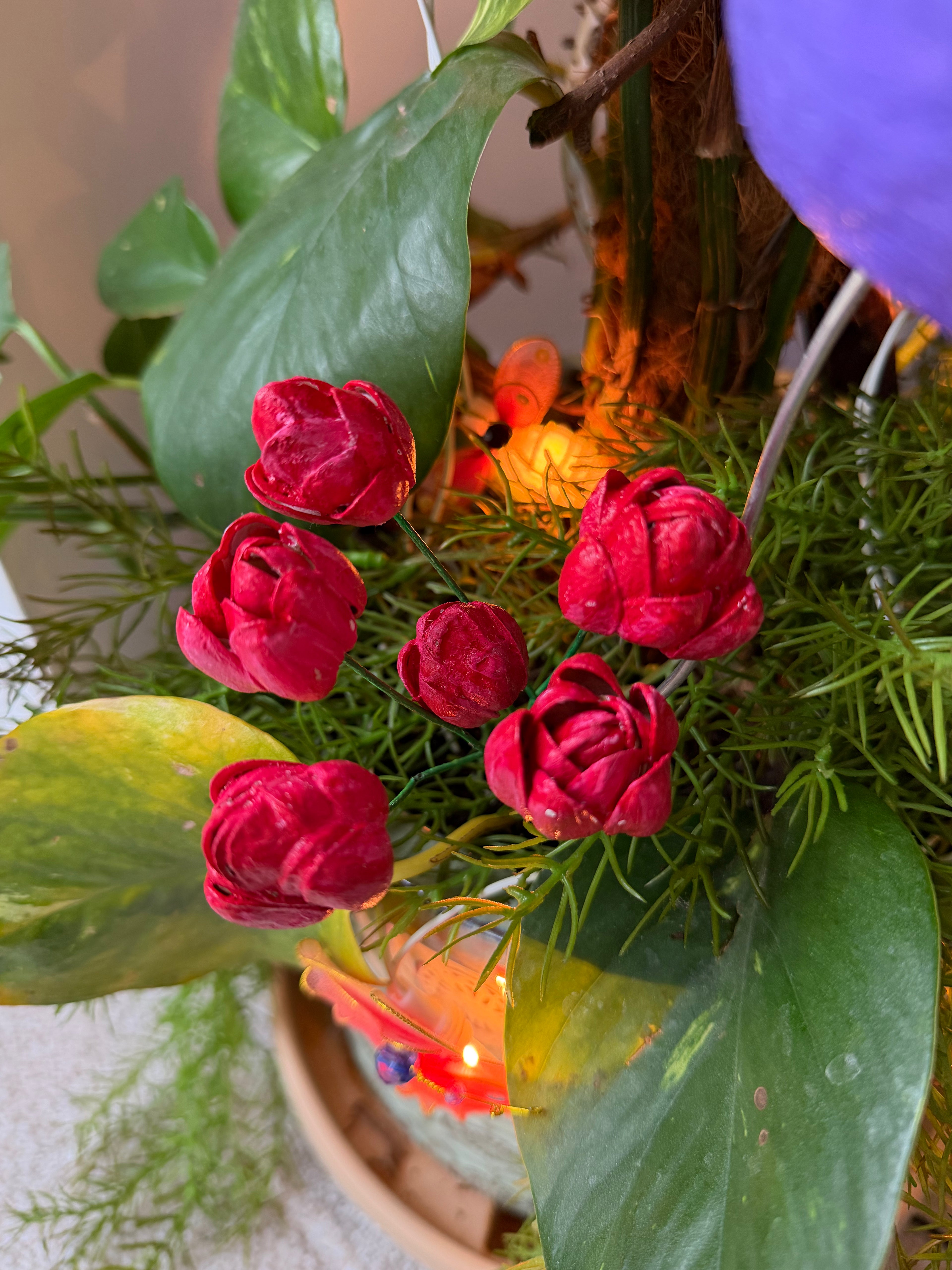 Handmade Forest Rose Bouquet Garden Decor