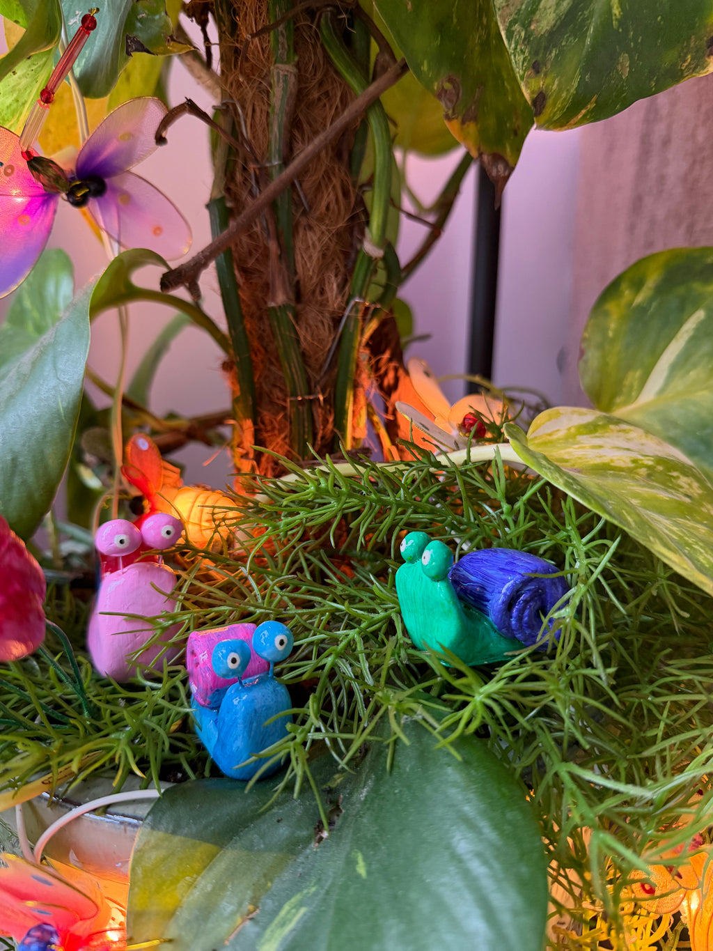 Handmade Snail Plant Decor (Set of 3)