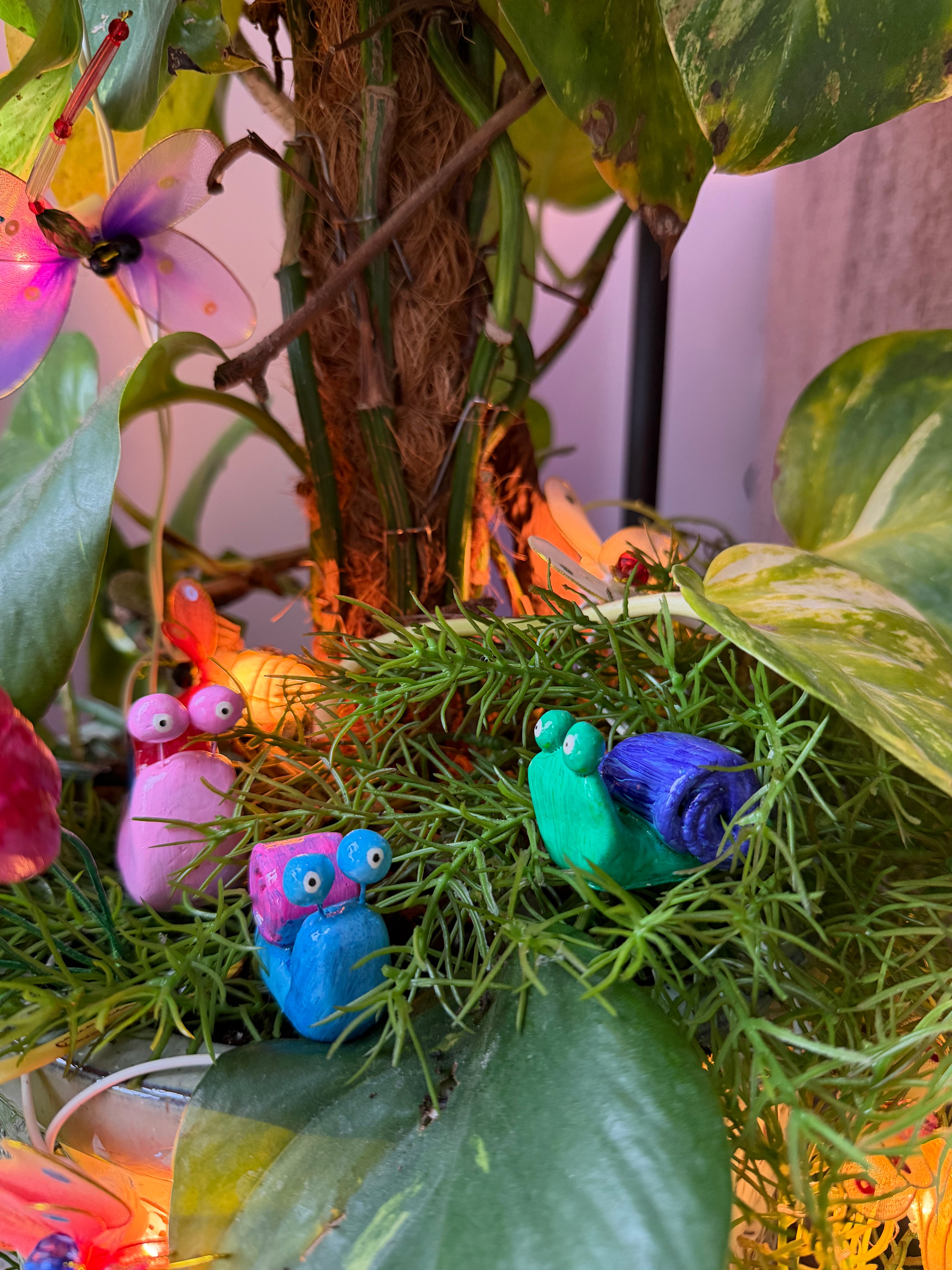 Handmade Snail Plant Decor (Set of 3)