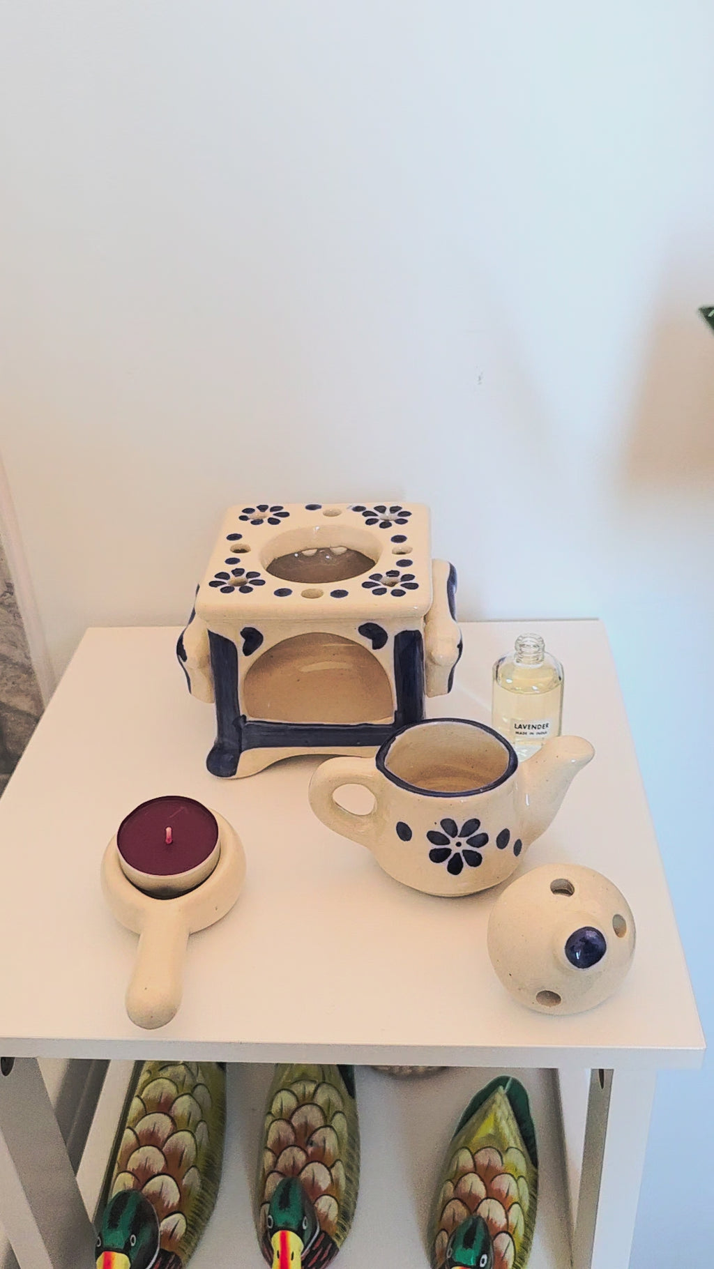 Unique Blue Patterned Ceramic Aroma Set